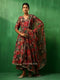Pomcha Jaipur Adaa Tropical Print Black Muslin Anarkali Set